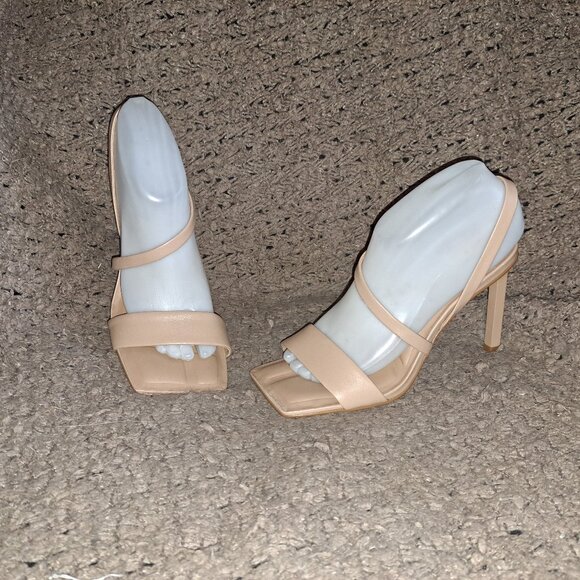 L'INTERVALLE-Nude/Camel Leather-D'Orsay Strappy Style-Sz 8-NEW/NO BOX - Picture 1 of 8